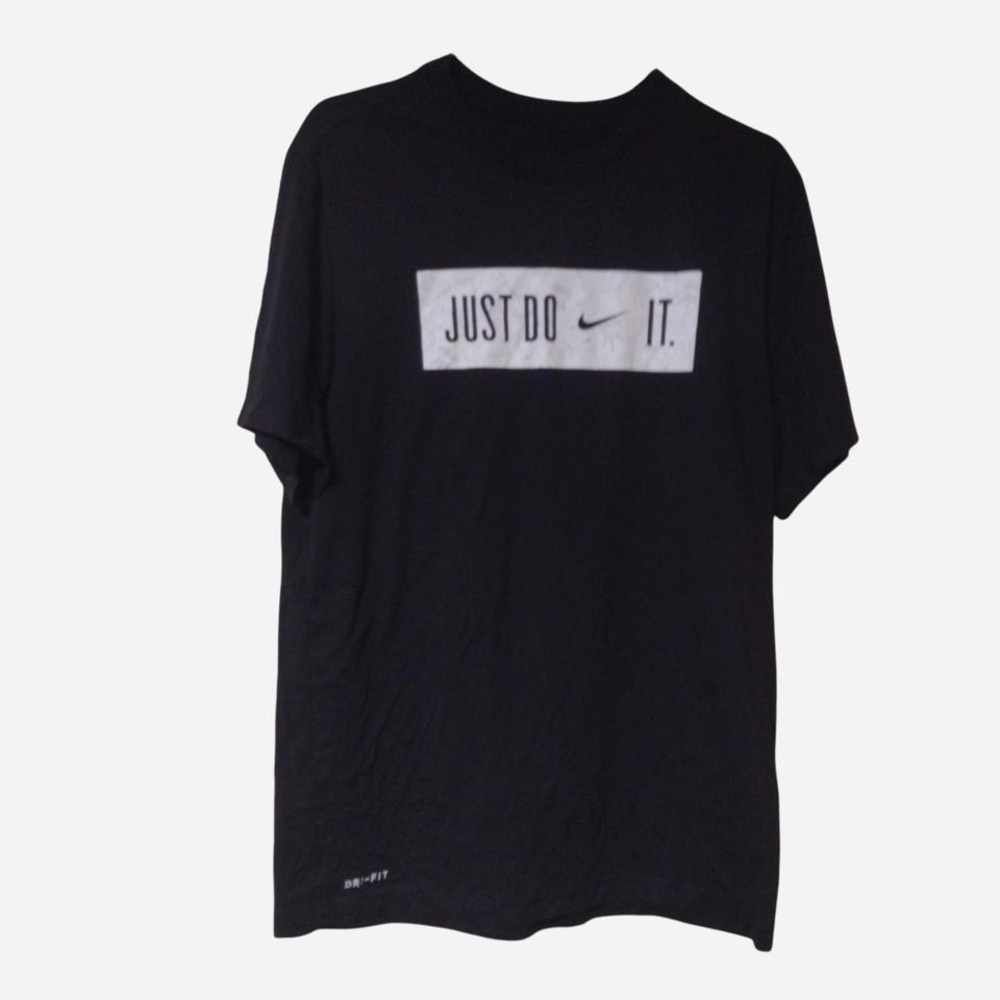 Add 'Nike black Just Do It Dri-Fit T-Shirt Size M